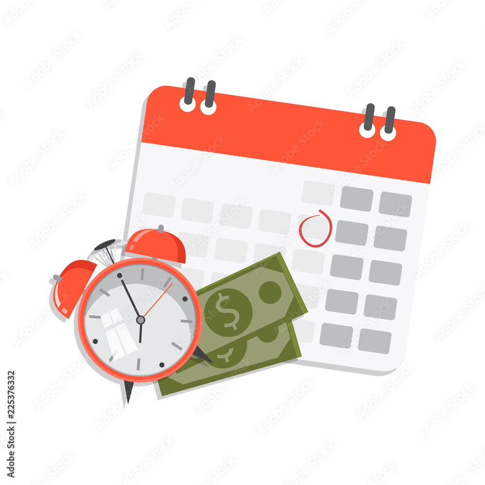Vector illustration design. Financial calendar and planning concept.