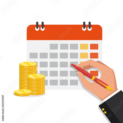 Vector illustration design. Financial calendar and planning concept.