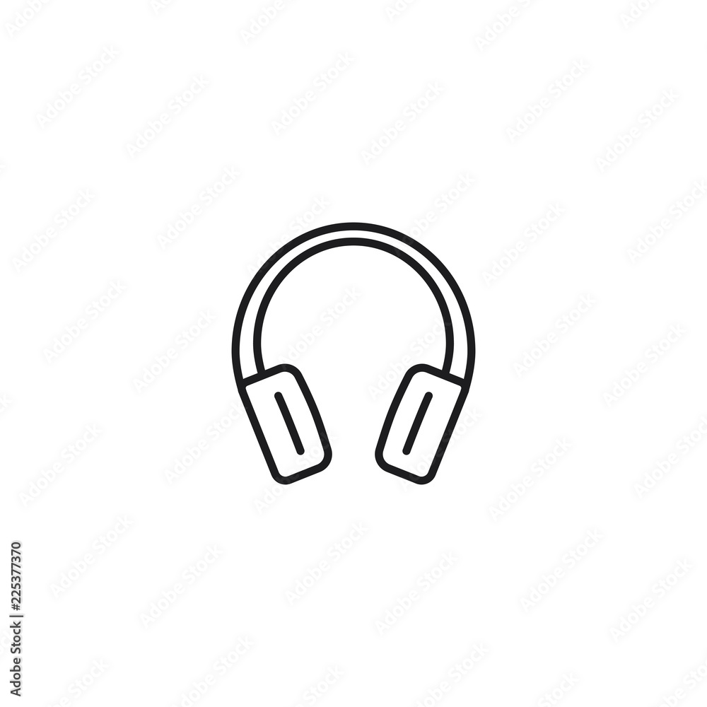 line headphones thin icon on white background line headphones thin icon on white background