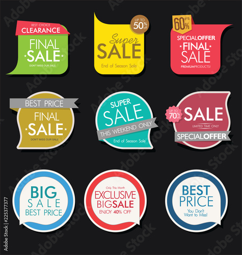 Modern sale banners and labels collection 