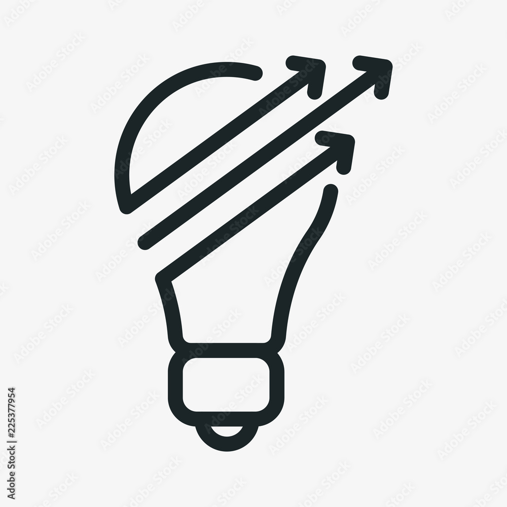 Light Bulb Arrows Minimalistic Flat Line Stroke Icon Pictogram Light Bulb Arrows Minimalistic Flat Line Stroke Icon Pictogram