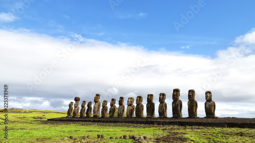 in chile  the antique and mysteriuos  statue photo