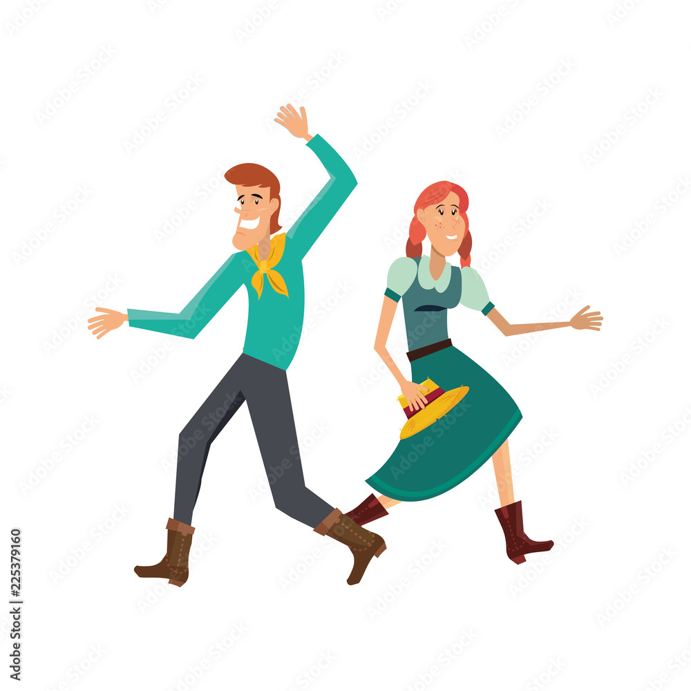 man and woman dancing traditional festa junina