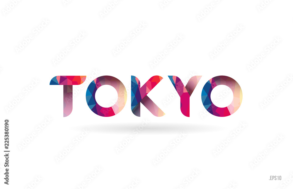 tokyo colored rainbow word text suitable for logo design
