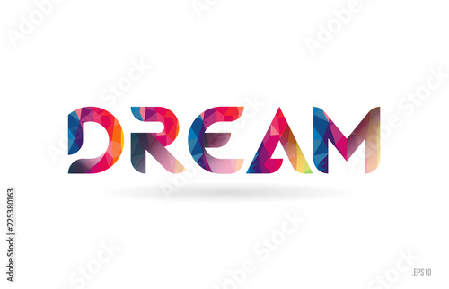 dream colored rainbow word text suitable for logo design