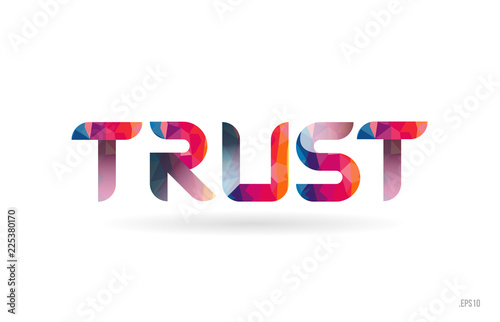 trust colored rainbow word text suitable for logo design