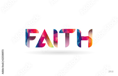 faith colored rainbow word text suitable for logo design