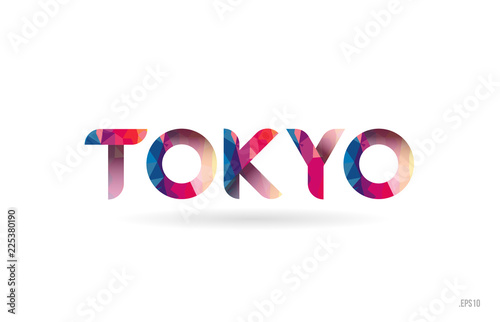 tokyo colored rainbow word text suitable for logo design