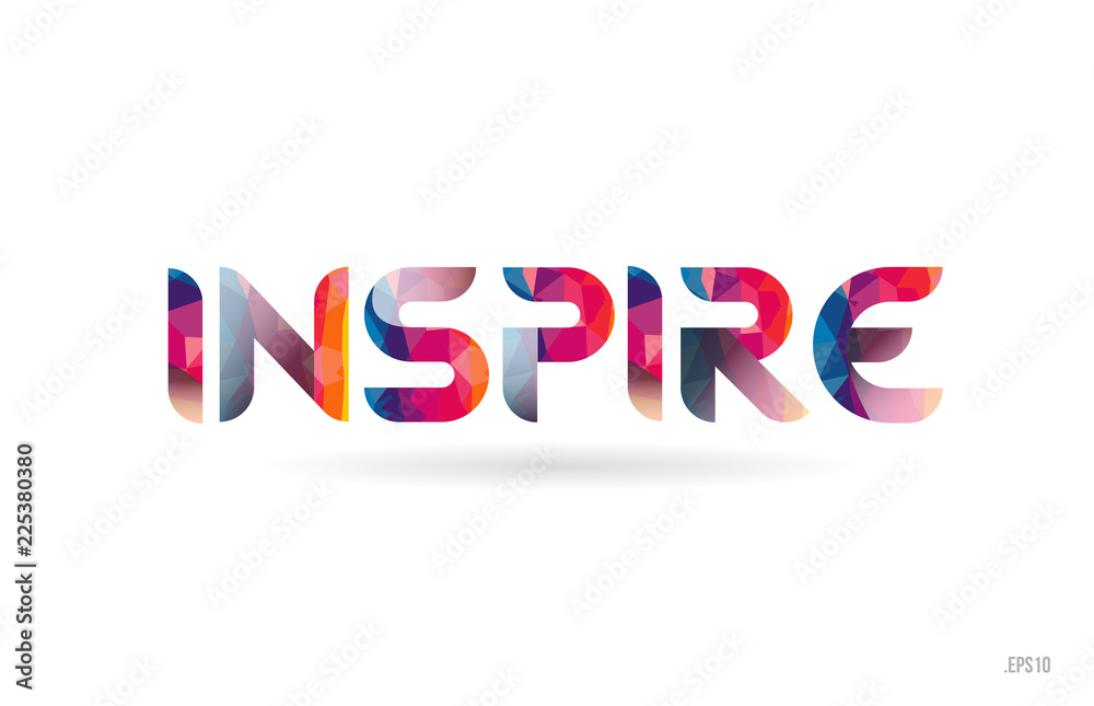 inspire colored rainbow word text suitable for logo design Stock Vector