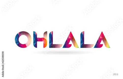 ohlala colored rainbow word text suitable for logo design