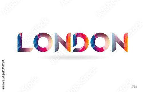london colored rainbow word text suitable for logo design