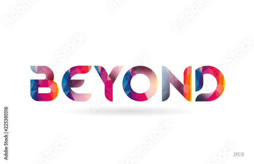 beyond colored rainbow word text suitable for logo design photo
