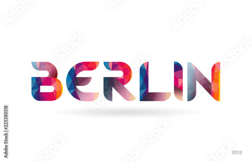 berlin colored rainbow word text suitable for logo design