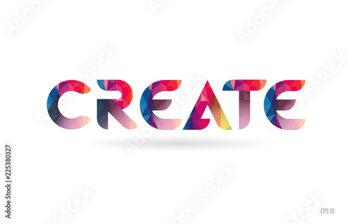 create colored rainbow word text suitable for logo design photo