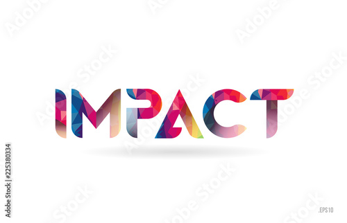 impact colored rainbow word text suitable for logo design photo