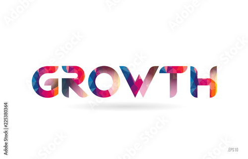 growth colored rainbow word text suitable for logo design