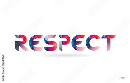 respect colored rainbow word text suitable for logo design