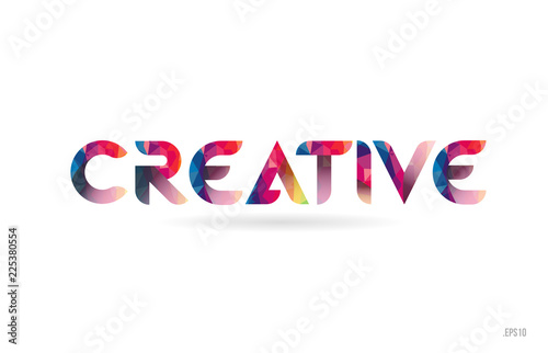 creative colored rainbow word text suitable for logo design