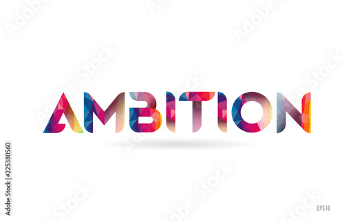 ambition colored rainbow word text suitable for logo design photo