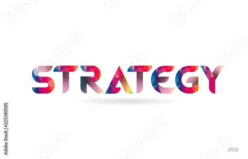 strategy colored rainbow word text suitable for logo design