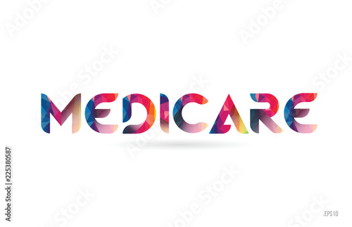 medicare colored rainbow word text suitable for logo design