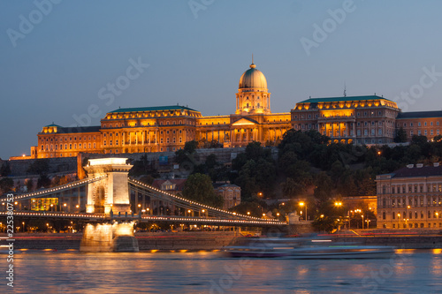 Budapest Chain Bridge, Royal Palace and Danube © Roni