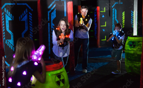 Kids and adults on lasertag arena © JackF