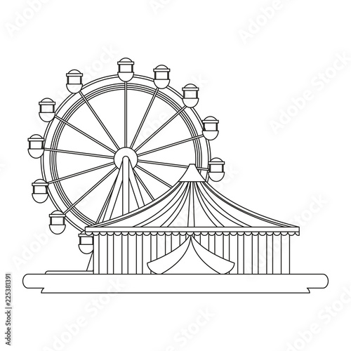 ferris wheel and tent carnival festival