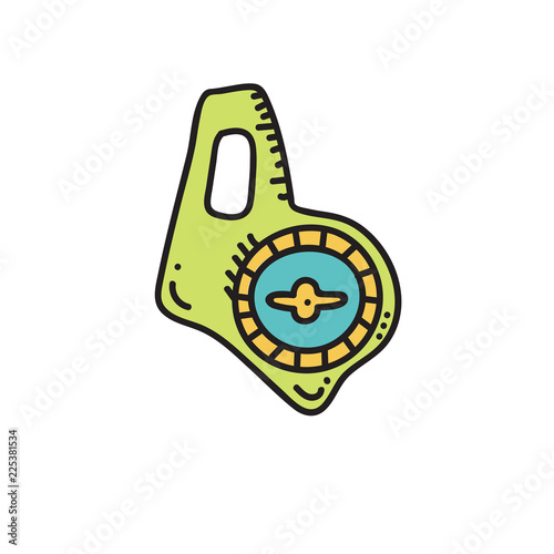 Vector illustration of orienteering compass