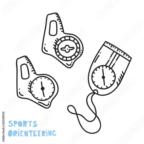 Vector illustration of orienteering compass