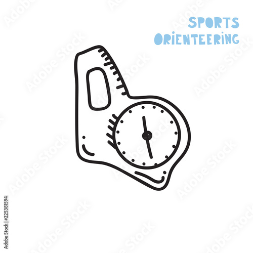 Vector illustration of orienteering compass