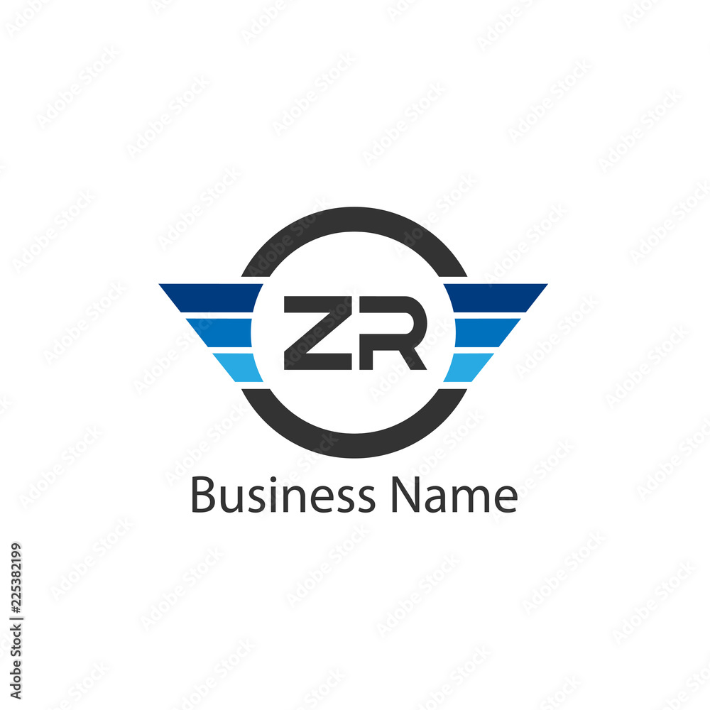 Initial Letter ZR Logo Template Design