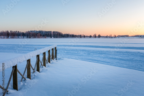 Winter landscape with the lake © sokko_natalia