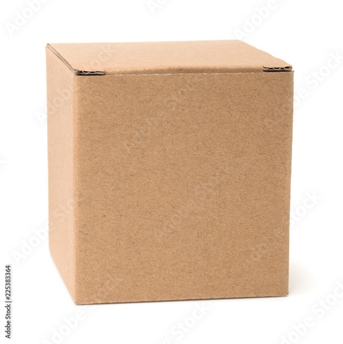 Front view of blank brown cardboard  box
