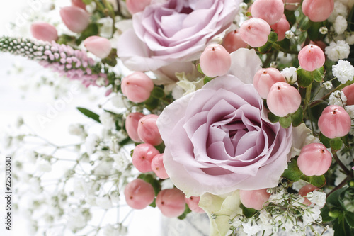 Wedding bouquet with pink roses