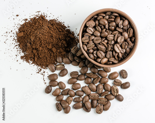 beans and ground coffee