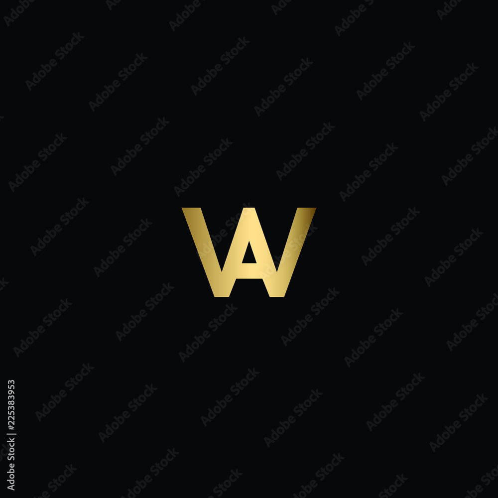 Abstract Letter WA Logo Design Using Letter W A Abstract Letter WA Logo Design Using Letter W A