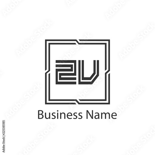 Initial Letter ZV Logo Template Design