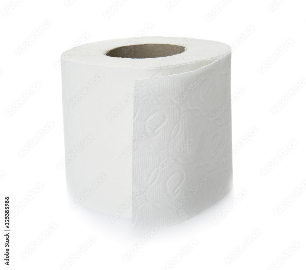 Roll of toilet paper on white background Roll of toilet paper on white background