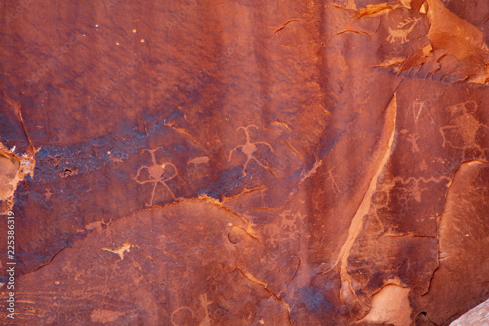 Naklejka premium Moab Man pictograph panel details
