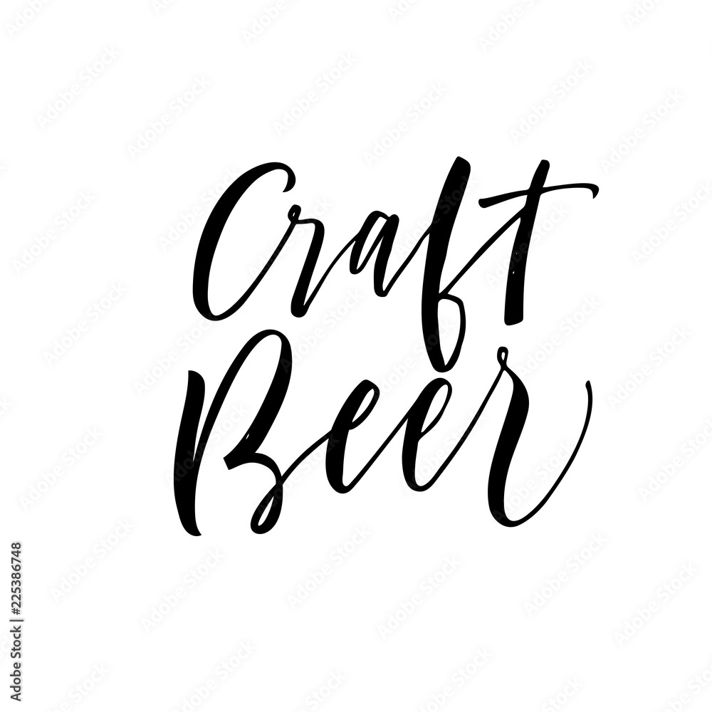 Craft beer phrase. Hand drawn brush style modern calligraphy. Vector illustration of handwritten lettering.