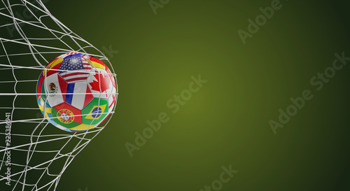 soccer ball flags soccer goal 3d-illustration