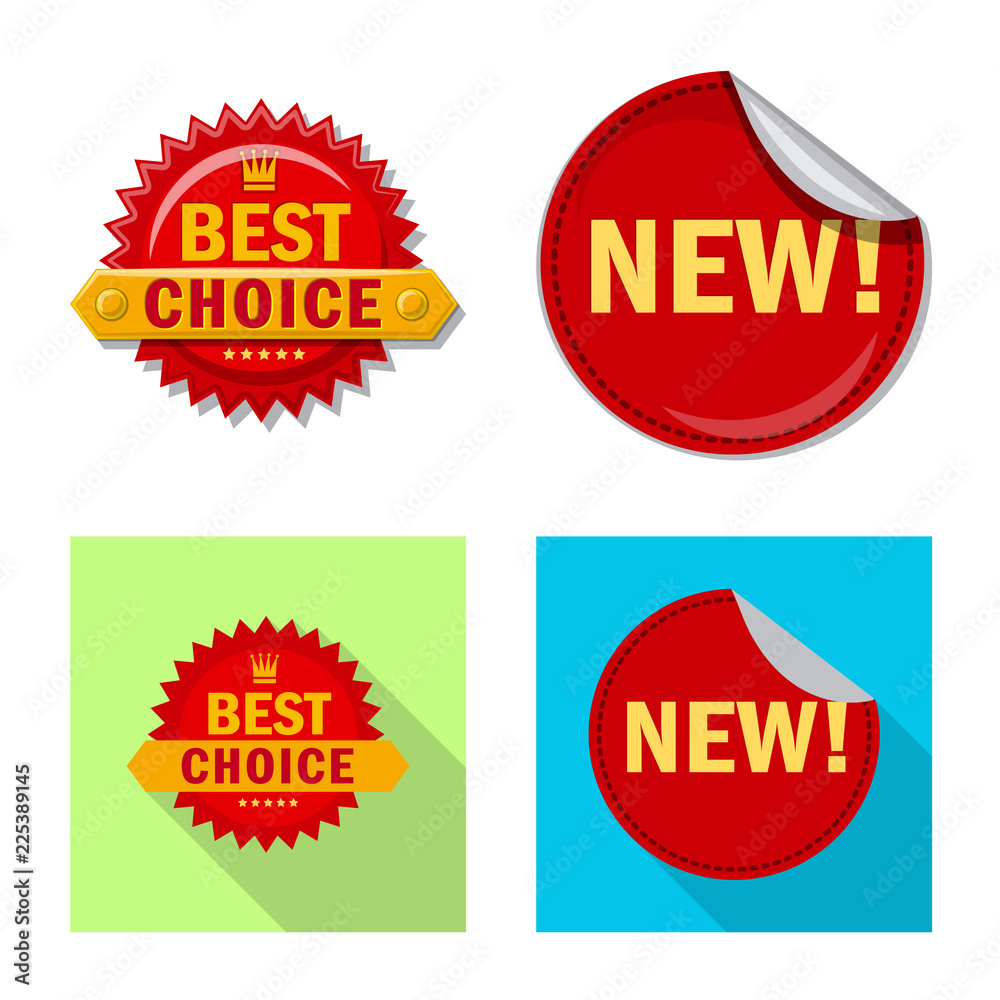 Fototapeta premium Vector design of emblem and badge logo. Set of emblem and sticker stock vector illustration.