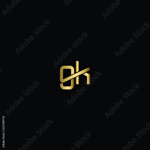 Minimal Interconnected Letter GK Logo Design Using Letters G and K