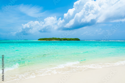 Beautiful sandy beach in uninhabited island