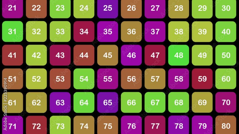 Animation of color changing squares with numbers Animation of color changing squares with numbers