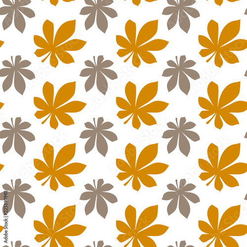 Seamless pattern with leaves. Endless elegant texture with leaves. Tempate for design fabric, backgrounds, wrapping paper, package, cover