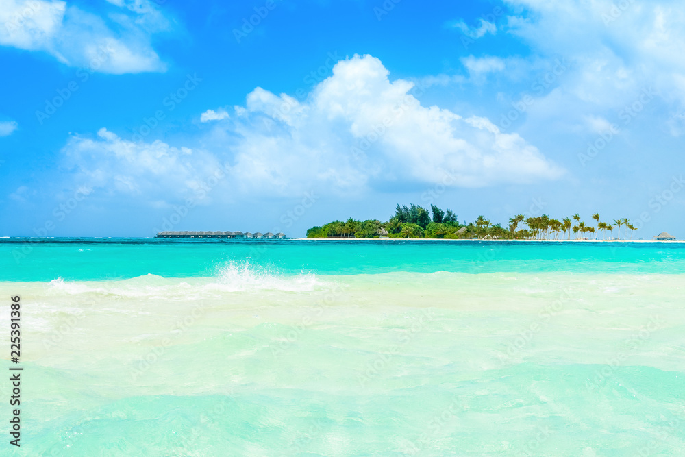 Beautiful sandy beach in uninhabited island