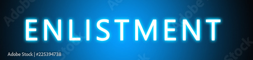 Canvastavla Enlistment - glowing white text on blue background