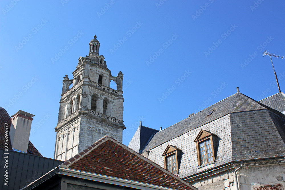 Church tower in Loches, France